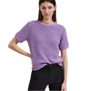 Selected Femme NWT chunky shortsleeved knit weave violet sweater extra large
